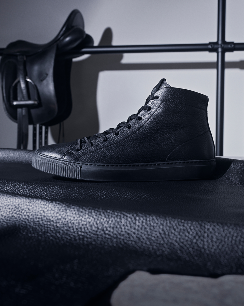 RAY SNEAKER BLACK SOLE - Noir Silk Deerskin